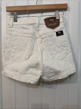 Parasuco Cream Distressed High-Rise Women's Jean Shorts